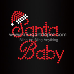 Santa Baby Iron On Rhinestone Transfers